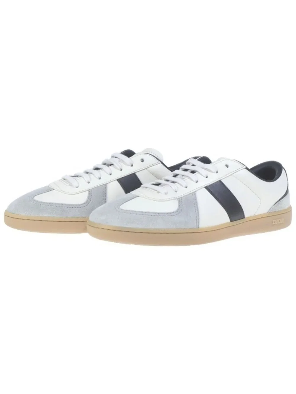 Dior Match Point Suede Replacement Low-Cut Sneakers White Gray Black